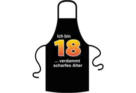Schürze 18. Geburtstag scharfes Alter - Textilfarbe rot