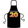 Schürze 20. Geburtstag Happy Birthday - Textilfarbe rot
