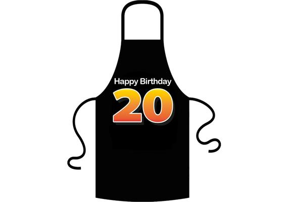 Schürze 20. Geburtstag Happy Birthday - Textilfarbe rot | Bild 1