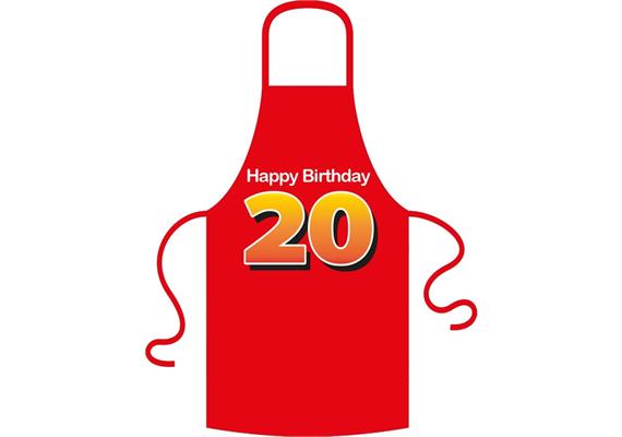 Schürze 20. Geburtstag Happy Birthday - Textilfarbe rot | Bild 2