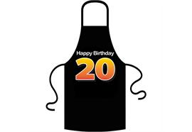 Schürze 20. Geburtstag Happy Birthday - Textilfarbe schwarz