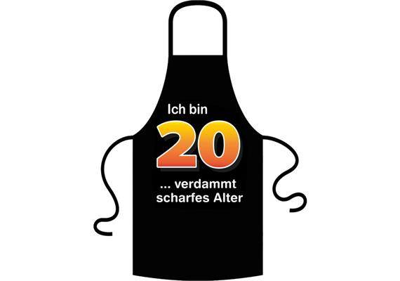 Schürze 20. Geburtstag verdammt scharfes Alter - Textilfarbe schwarz | Bild 1