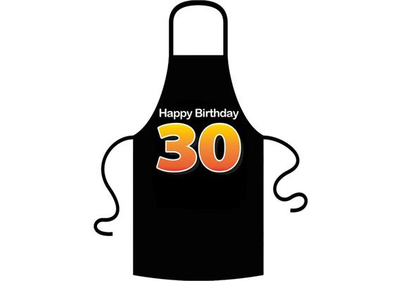 Schürze 30. Geburtstag Happy Birthday - Textilfarbe rot | Bild 1