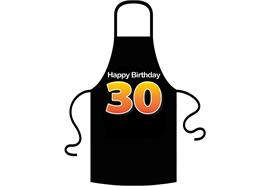 Schürze 30. Geburtstag Happy Birthday - Textilfarbe rot
