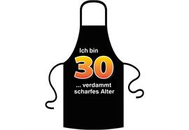 Schürze 30. Geburtstag verdammt scharfes Alter - Textilfarbe rot