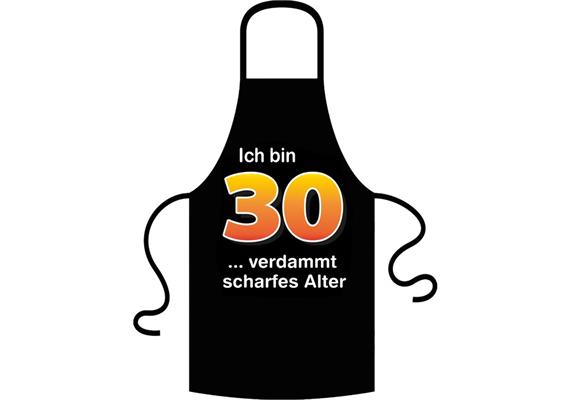 Schürze 30. Geburtstag verdammt scharfes Alter - Textilfarbe schwarz | Bild 1