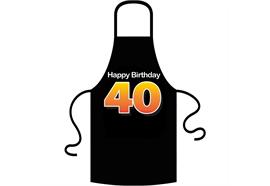Schürze 40. Geburtstag Happy Birthday - Textilfarbe rot