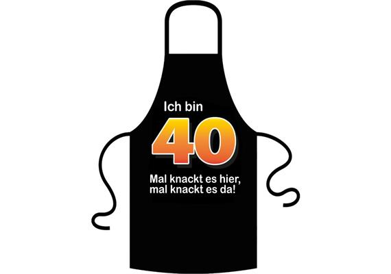 Schürze 40. Geburtstag knackig - Textilfarbe schwarz | Bild 2