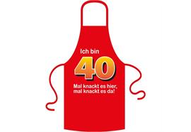 Schürze 40. Geburtstag knackig - Textilfarbe schwarz