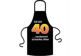 Schürze 40. Geburtstag verdammt scharfes Alter - Textilfarbe schwarz