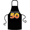 Schürze 50. Geburtstag Happy Birthday - Textilfarbe rot