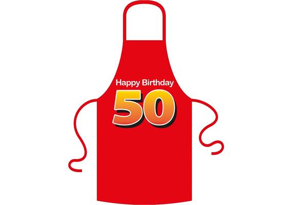 Schürze 50. Geburtstag Happy Birthday - Textilfarbe schwarz | Bild 2