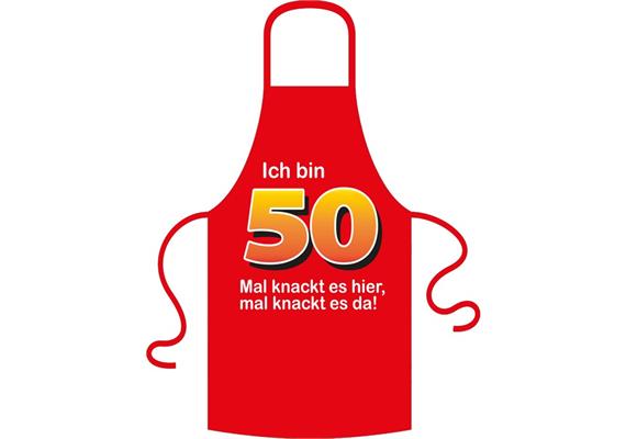 Schürze 50. Geburtstag knackig - Textilfarbe schwarz | Bild 1