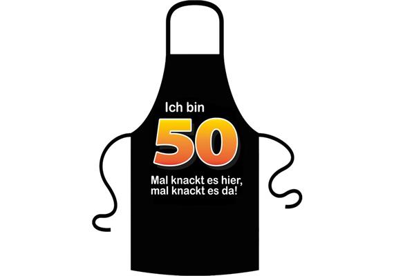 Schürze 50. Geburtstag knackig - Textilfarbe schwarz | Bild 2
