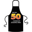 Schürze 50. Geburtstag verdammt scharfes Alter - Textilfarbe schwarz | Bild 1