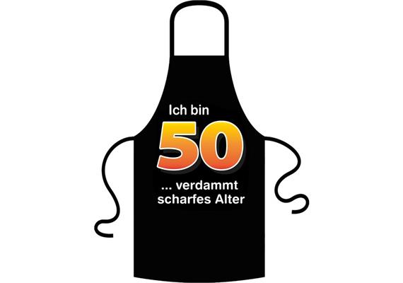 Schürze 50. Geburtstag verdammt scharfes Alter - Textilfarbe schwarz | Bild 1