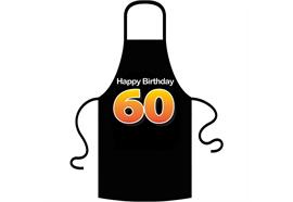 Schürze 60. Geburtstag Happy Birthday - Textilfarbe schwarz