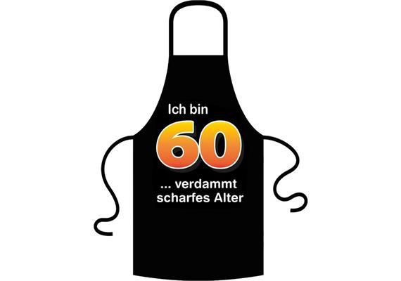 Schürze 60. Geburtstag verdammt scharfes Alter - Textilfarbe rot | Bild 1