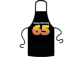Schürze 65. Geburtstag Happy Birthday - Textilfarbe rot