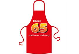 Schürze 65. Geburtstag sexy - Textilfarbe rot