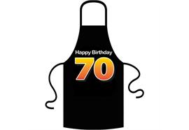 Schürze 70. Geburtstag Happy Birthday - Textilfarbe schwarz