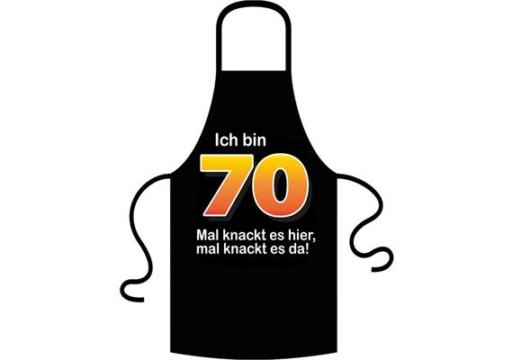 Schürze 70. Geburtstag knackig - Textilfarbe schwarz | Bild 2