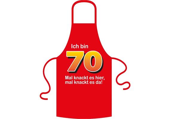 Schürze 70. Geburtstag knackig - Textilfarbe schwarz | Bild 1