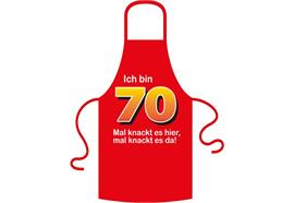 Schürze 70. Geburtstag knackig - Textilfarbe schwarz