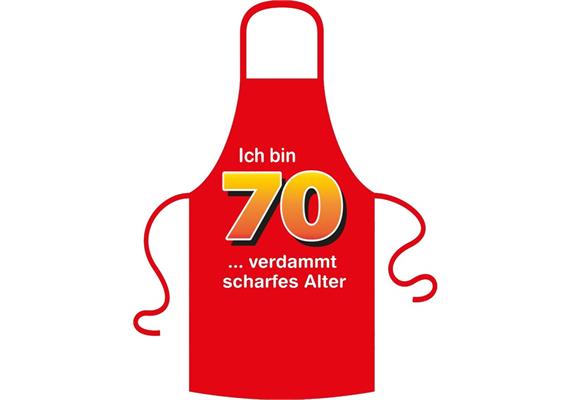 Schürze 70. Geburtstag scharfes Alter - Textilfarbe schwarz | Bild 2