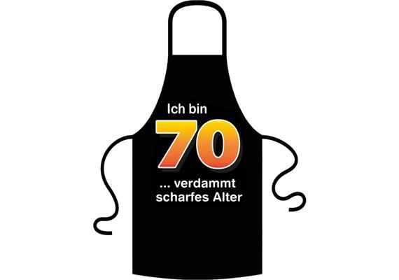 Schürze 70. Geburtstag verdammt scharfes Alter - Textilfarbe rot | Bild 1