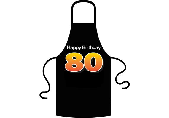 Schürze 80. Geburtstag Happy Birthday - Textilfarbe rot | Bild 1