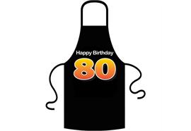 Schürze 80. Geburtstag Happy Birthday - Textilfarbe rot