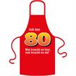 Schürze 80. Geburtstag knackig - Textilfarbe rot | Bild 1