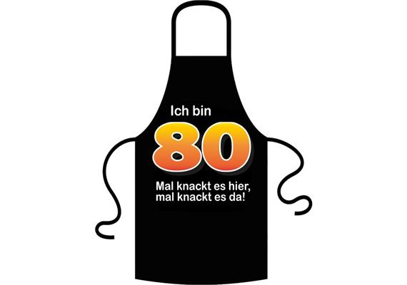 Schürze 80. Geburtstag knackig - Textilfarbe schwarz | Bild 2