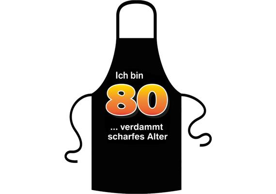 Schürze 80. Geburtstag scharfes Alter - Textilfarbe schwarz | Bild 1