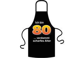Schürze 80. Geburtstag verdammt scharfes Alter - Textilfarbe schwarz