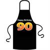 Schürze 90. Geburtstag Happy Birthday - Textilfarbe rot