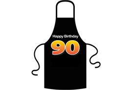 Schürze 90. Geburtstag Happy Birthday - Textilfarbe rot