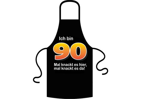Schürze 90. Geburtstag knackig - Textilfarbe rot | Bild 2