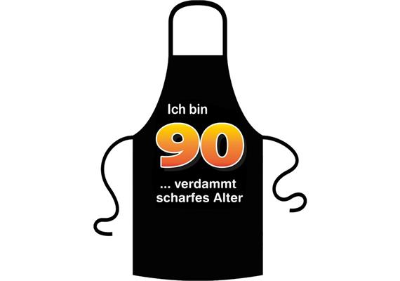 Schürze 90. Geburtstag scharfes Alter - Textilfarbe schwarz | Bild 1