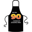 Schürze 90. Geburtstag verdammt scharfes Alter - Textilfarbe rot | Bild 1