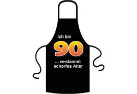 Schürze 90. Geburtstag verdammt scharfes Alter - Textilfarbe schwarz