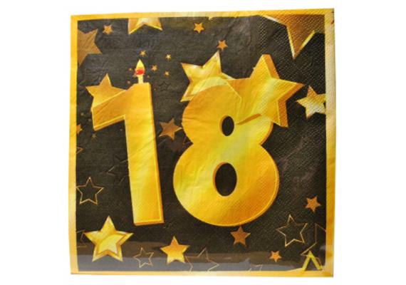 Servietten gold 18. Geburtstag