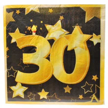 Servietten gold 30. Geburtstag