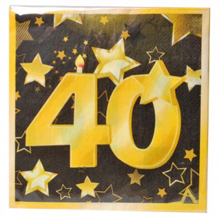 Servietten gold 40. Geburtstag