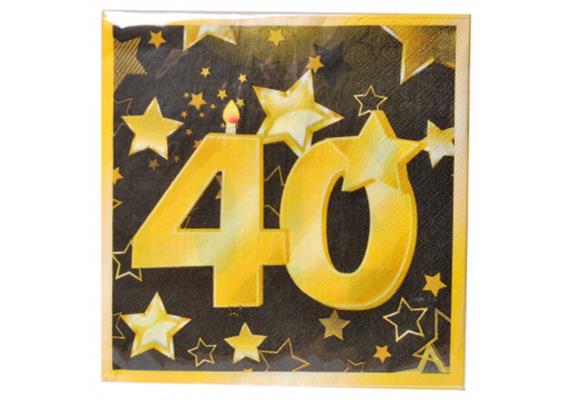 Servietten gold 40. Geburtstag