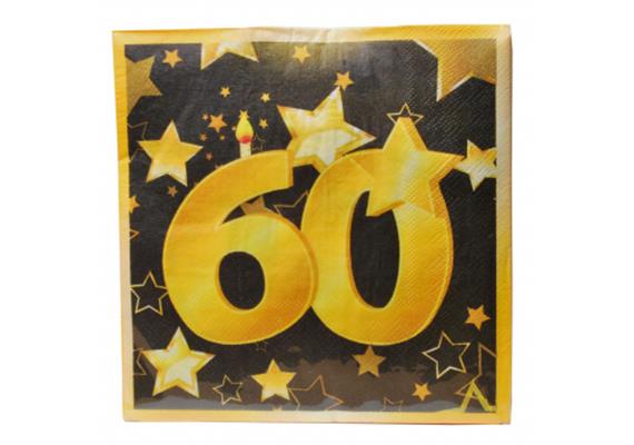 Servietten gold 60. Geburtstag