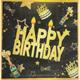 Servietten Happy Birthday (schwarz-gold)