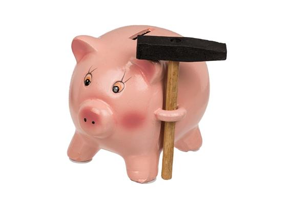 Sparschwein mit Hammer (12,5 cm) | Bild 1