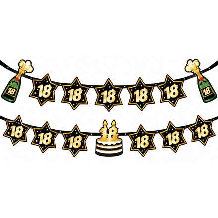 Sternwimpel Girlande 18. Geburtstag
